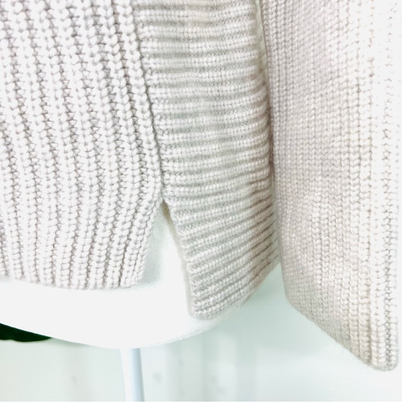 INTERMIX Wool Cashmere Cream Off White Mock Neck Sweater Size Small - Picture 4 of 11